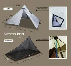 Luxe Outdoor Mini Peak XL Mesh -Sacs De Couchage Soldes tipi luxe outdoor mini peak xl mesh 3